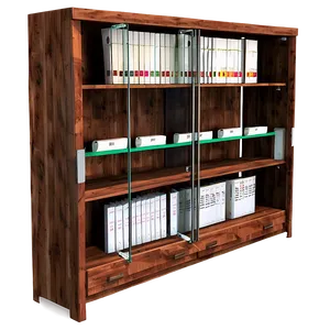 Bookshelf With Sliding Doors PNG Rvf