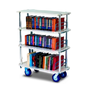 Bookshelf With Wheels PNG Pob PNG