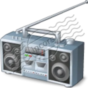 Boombox Sound Waves Illustration PNG image