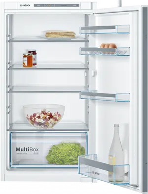 Bosch Fridge Interior Open Door PNG image