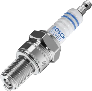 Bosch Silver Spark Plug PNG image