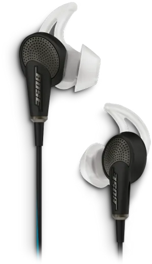 Bose In Ear Headphones Black PNG image
