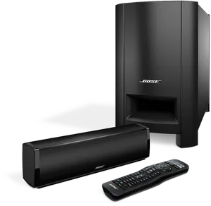 Bose Soundbarand Subwoofer Setup PNG image