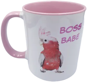 Boss Babe Cockatoo Mug PNG image