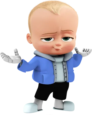 Boss Baby Confused Gesture PNG image