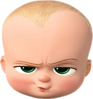 Boss Baby Frowning Expression PNG image