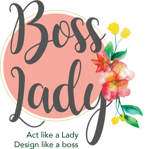 Boss Lady Floral Design PNG image