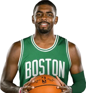 Boston Basketball Player Holding Ball PNG
