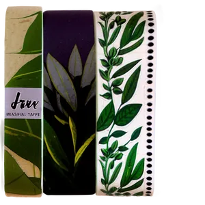 Botanical Washi Tape Aesthetic PNG 18