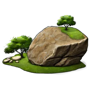 Boulder Rock Landscape PNG Xes35