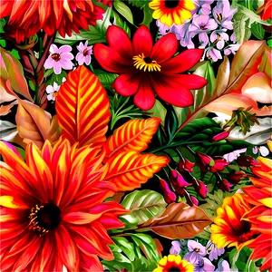 Bountiful Fall Blooms PNG Mdk
