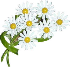 Bouquetof Daisies Black Background PNG image
