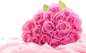 Bouquetof Pink Roseson Black Background PNG image