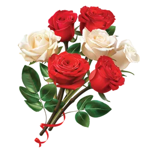 Bouquetof Redand White Roses