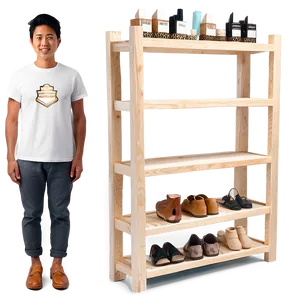 Boutique Wood Shelf Selections PNG 97