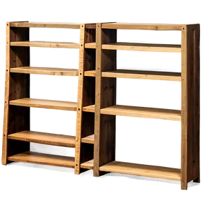 Boutique Wood Shelf Selections PNG Pku