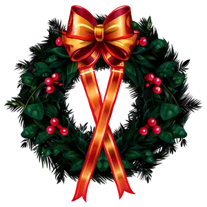 Bow Decorated Wreath Png Kmf PNG image