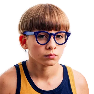 Bowl Cut With Glasses PNG Gbs