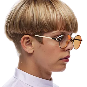 Bowl Cut With Glasses PNG Ulw