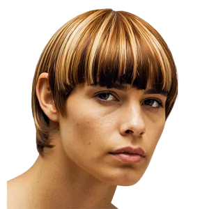 Bowl Cut With Highlights PNG 84