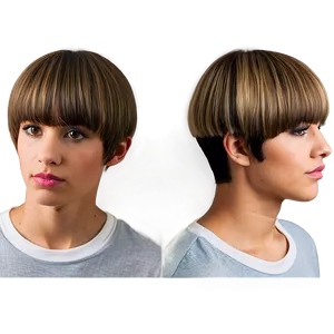 Bowl Cut With Undercut PNG 47