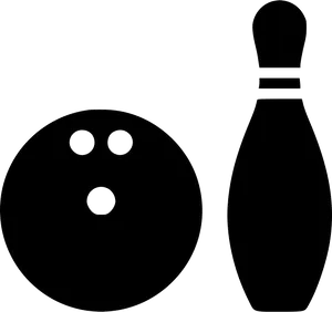 Bowling Balland Pin Silhouette PNG image