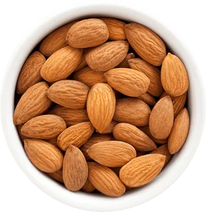 Bowlof Almonds Top View PNG image