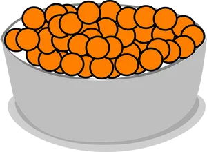 Bowlof Orange Cereal Balls PNG image