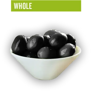 Bowlof Whole Black Olives PNG image