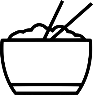 Bowlwith Chopsticks Outline PNG image