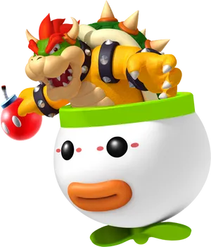 Bowserin Clown Car Illustration PNG