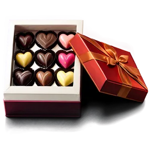 Box Of Chocolate Hearts PNG 06212024