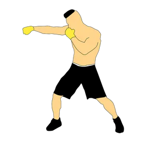 Boxer Throwing Punch Illustration PNG
