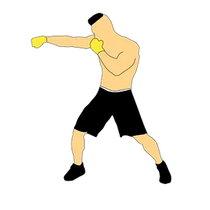 Boxer Throwing Punch Silhouette