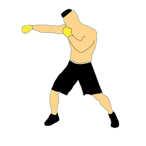 Boxer Throwing Punch Silhouette PNG image