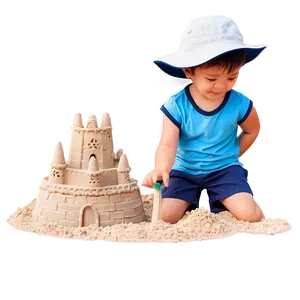 Boy Building Sandcastle PNG Bgr85