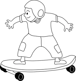 Boy Skateboarding Cartoon