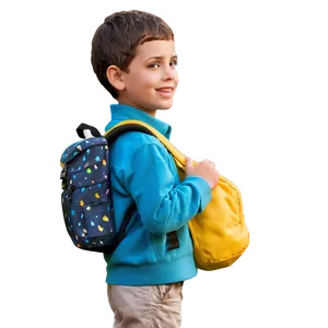 Boy With Backpack PNG Oru PNG