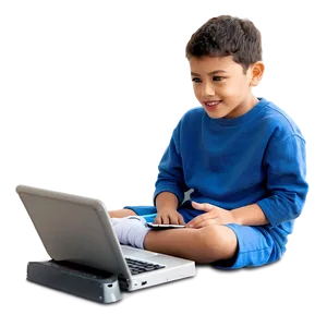 Boy With Computer PNG 05212024
