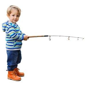 Boy With Fishing Rod PNG 05212024 PNG