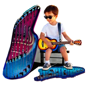 Boy With Guitar PNG 12