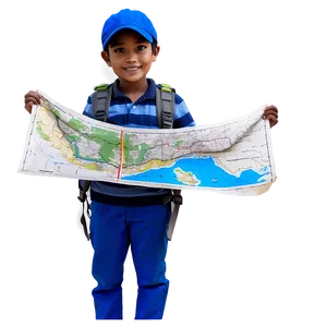 Boy With Map And Compass Png 2 PNG image