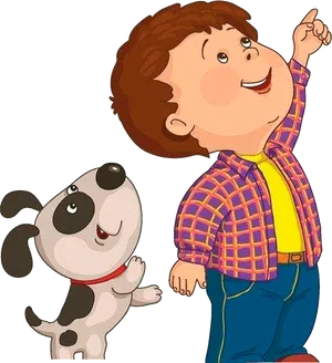 Boyand Dog Cartoon