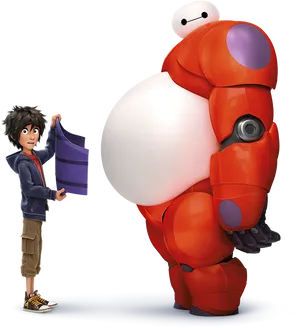 Boyand Robot Friends PNG image