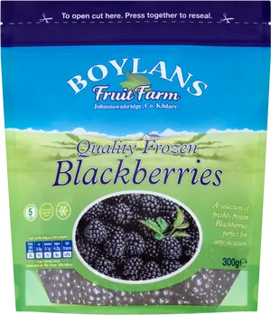 Boylans Frozen Blackberries Packaging PNG image