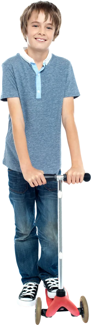 Boywith Scooter Smile PNG image