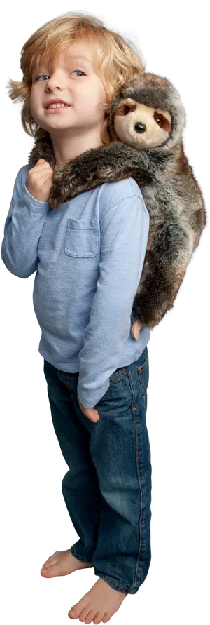 Boywith Sloth Friend PNG