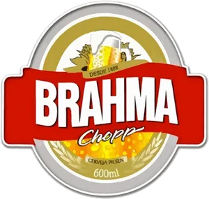 Brahma Chopp Beer Label PNG image