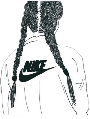 Braided Hair Nike Logo Illusion PNG image