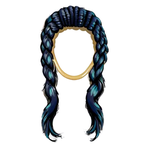 Braided Long Hair Charm PNG Hmw32